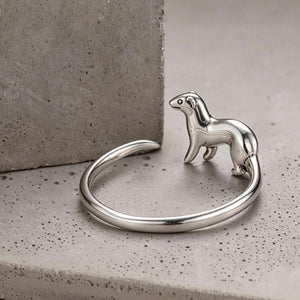 Snow Leopard Sculptural Stacking Open Ring