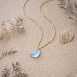 Geometric Blue Moonstone Pendant Necklace