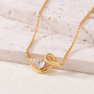 Teardrop Moissanite Swirl Bar Charm Necklace