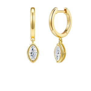 Multi-shaped Moissanite Drop Hoop Earrings