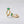 Green Baguette Cut CZ Huggie Hoop Earrings