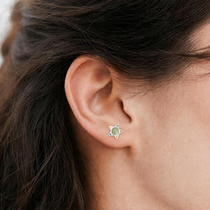 Colorful Enamel Star Cat's Eye Stud Earrings