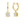 Multi-shaped Moissanite Drop Hoop Earrings