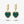 Gemstone Heart Pave CZ Drop Hoop Earrings