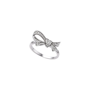 Moissanite Pave Ribbon Bow Knot Open Ring