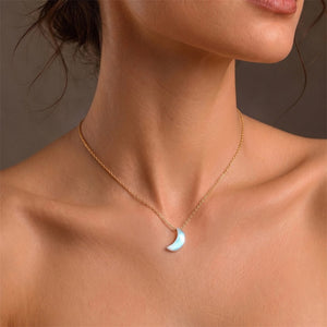 Geometric Blue Moonstone Pendant Necklace
