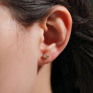 Mismatch Sunburst Star Cartilage Stud Earrings