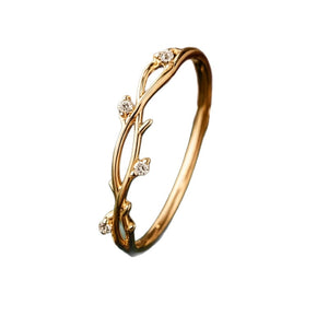 Dainty Interweaved Twig Branch CZ Band Ring