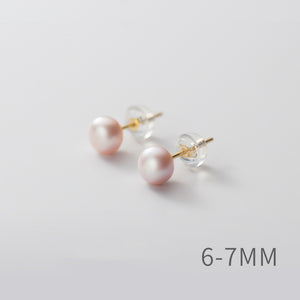 Pink Freshwater Pearl Wedding Stud Earrings