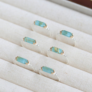 Daity Elongated Hexagon Gemstone Band Ring