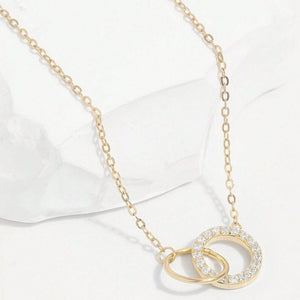 Dainty Double Interlocking Circle Chain Anklet