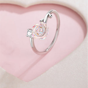 Camellia Flower Matching Couple Ring
