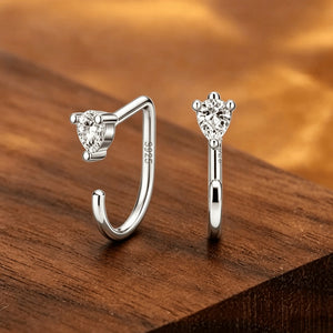 Minimalist Multi Shape CZ Open Hoop Earrings
