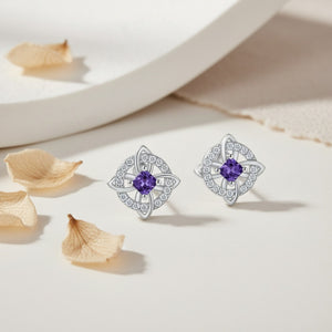 Celtic Knot Birthstone Geometric Stud Earrings