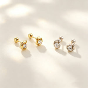 Dainty Conch Shell CZ Cartilage Stud Earrings