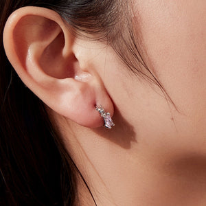 Baguette CZ Cute Animal Huggie Hoop Earrings