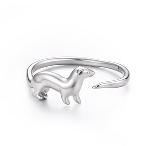 Snow Leopard Sculptural Stacking Open Ring