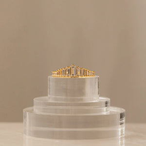 Dainty Tiara Graduated Baguette CZ Band Ring