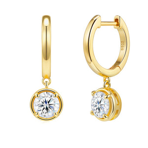 Multi-shaped Moissanite Drop Hoop Earrings