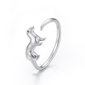 Snow Leopard Sculptural Stacking Open Ring