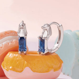 Baguette CZ Cute Animal Huggie Hoop Earrings