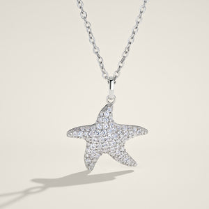 Moissanite Full Pave Starfish Charm Necklace