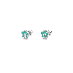 Classic Enamel Flower Butterfly Stud Earrings
