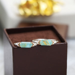Daity Elongated Hexagon Gemstone Band Ring