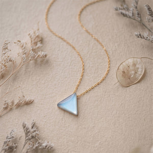 Geometric Blue Moonstone Pendant Necklace