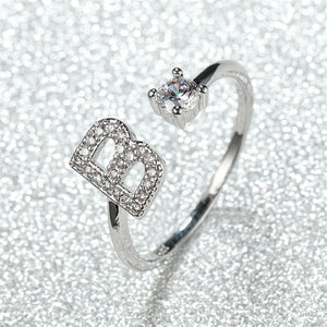 Initial Letter Adjustable Stacking Ring