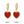 Gemstone Heart Pave CZ Drop Hoop Earrings