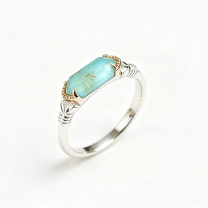 Daity Elongated Hexagon Gemstone Band Ring