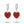 Gemstone Heart Pave CZ Drop Hoop Earrings