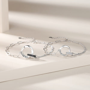 Mobius Ring Couple Matching Chain Bracelet