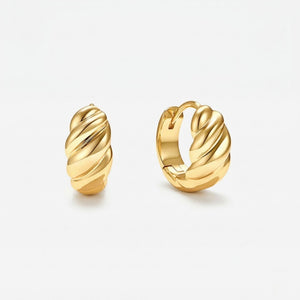 Dainty Gold Croissant Huggie Hoop Earrings
