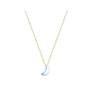 Geometric Blue Moonstone Pendant Necklace