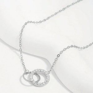 Dainty Double Interlocking Circle Chain Anklet