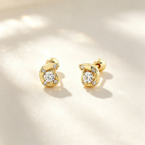 Dainty Conch Shell CZ Cartilage Stud Earrings