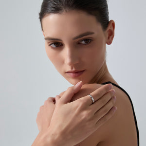 Princess-Cut Moissanite Wedding Band Ring