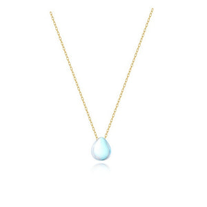 Geometric Blue Moonstone Pendant Necklace