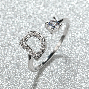 Initial Letter Adjustable Stacking Ring
