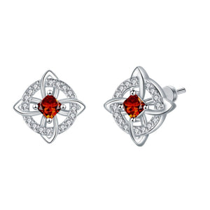 Celtic Knot Birthstone Geometric Stud Earrings