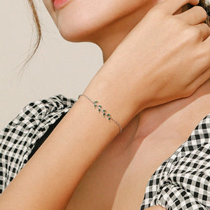 Green Marquise CZ Leaf Branch Chain Bracelet