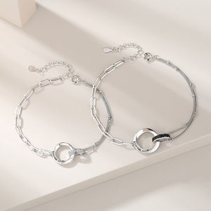 Mobius Ring Couple Matching Chain Bracelet