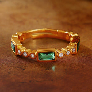 Colorful Multi Shape CZ Stackable Open Ring