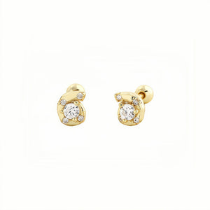 Dainty Conch Shell CZ Cartilage Stud Earrings