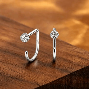 Minimalist Multi Shape CZ Open Hoop Earrings