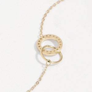Dainty Double Interlocking Circle Chain Anklet