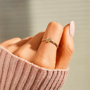 Minimalist Love Knot Wire Stacking Band Ring