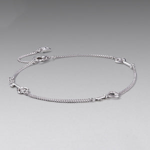 Elegant CZ Key Padlock Charm Chain Bracelet
